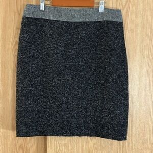 Liz Claiborne Black and Gray Wool Blend Pencil Skirt